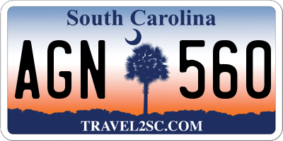 SC license plate AGN560