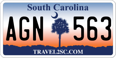 SC license plate AGN563