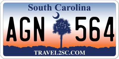 SC license plate AGN564