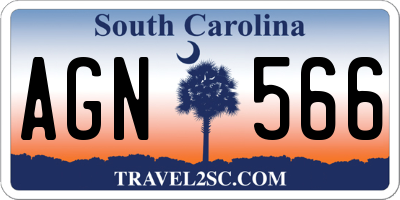 SC license plate AGN566