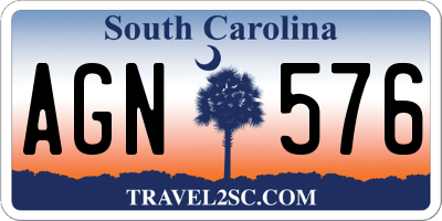 SC license plate AGN576