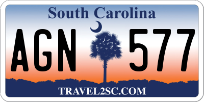 SC license plate AGN577