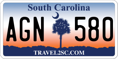 SC license plate AGN580