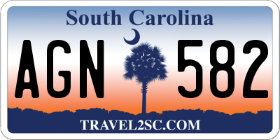 SC license plate AGN582