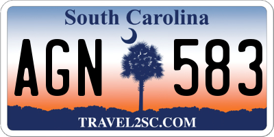SC license plate AGN583