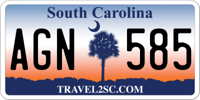SC license plate AGN585