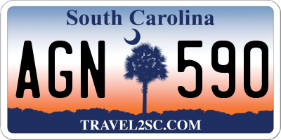 SC license plate AGN590
