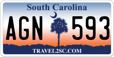 SC license plate AGN593