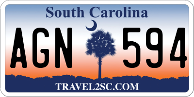 SC license plate AGN594