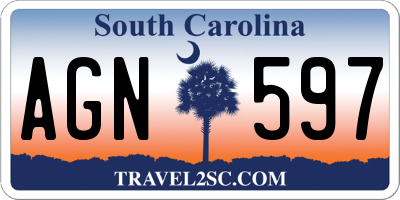 SC license plate AGN597