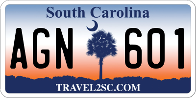 SC license plate AGN601