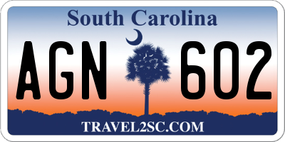 SC license plate AGN602