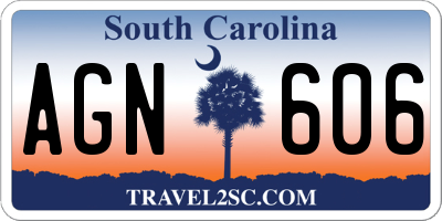 SC license plate AGN606