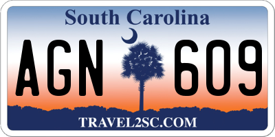 SC license plate AGN609