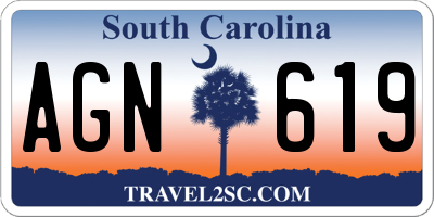 SC license plate AGN619
