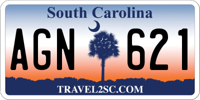 SC license plate AGN621