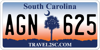 SC license plate AGN625