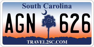 SC license plate AGN626