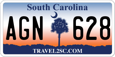 SC license plate AGN628