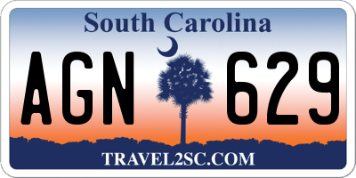 SC license plate AGN629