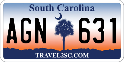 SC license plate AGN631