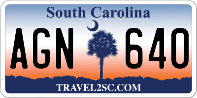 SC license plate AGN640