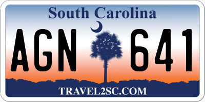 SC license plate AGN641
