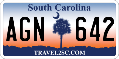 SC license plate AGN642
