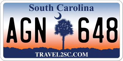 SC license plate AGN648