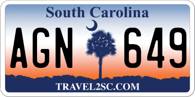 SC license plate AGN649