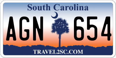 SC license plate AGN654