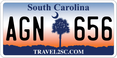 SC license plate AGN656