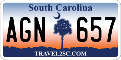 SC license plate AGN657