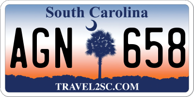 SC license plate AGN658