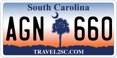 SC license plate AGN660