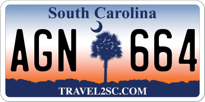 SC license plate AGN664
