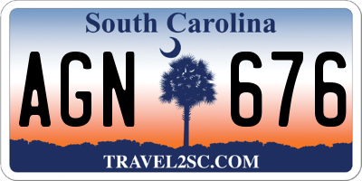 SC license plate AGN676