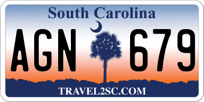 SC license plate AGN679