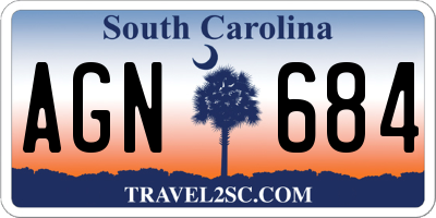 SC license plate AGN684