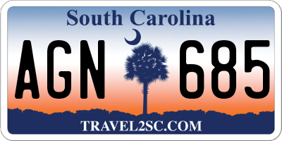 SC license plate AGN685