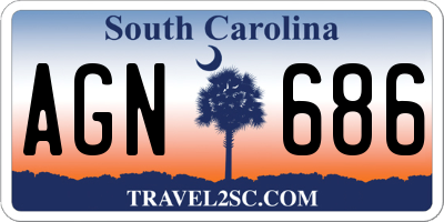 SC license plate AGN686