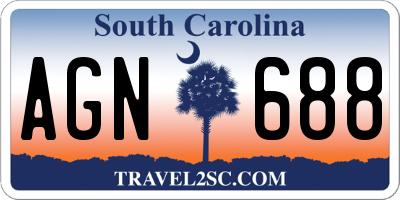 SC license plate AGN688