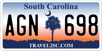 SC license plate AGN698