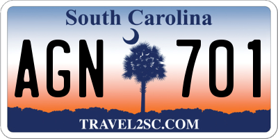 SC license plate AGN701