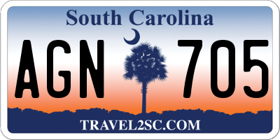 SC license plate AGN705