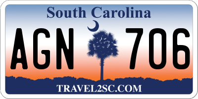 SC license plate AGN706