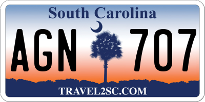 SC license plate AGN707
