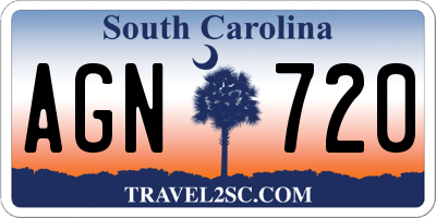 SC license plate AGN720