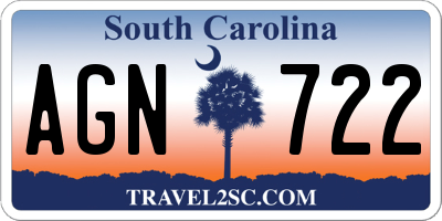 SC license plate AGN722