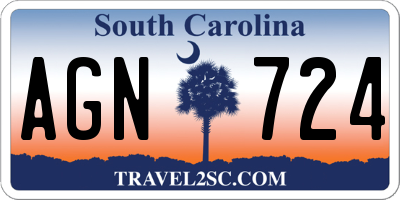SC license plate AGN724